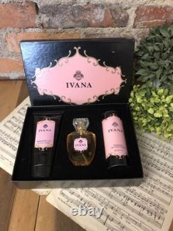 Vintage 90s House of Ivana Boxed Gift Set Parfum Spray Body Powder Lotion RARE