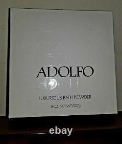 Vintage Adolfo Perfume Talc Dusting Bath Powder 8 oz Open Box View Photos