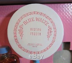 Vintage Blue Waltz Perfume Cologne -dusting Powder Set