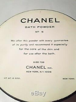 Vintage COCO CHANEL NO 5 Perfumed Dusting Bath Powder 8 oz Nearly Full Puff Logo