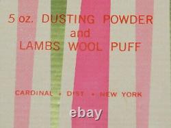 Vintage Cardinal Bouquet Lambswool Puff Dusting Powder 5oz Perfume New Old Stock