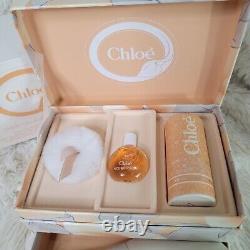Vintage Chloe Perfume Calla Lily Jewel Box with Powder & Stationary Gift Set Rare