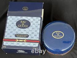 Vintage EAU DE GUCCI 4 oz / 120g Dusting Powder New in Box Poudre pour le corps