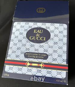 Vintage EAU DE GUCCI 4 oz / 120g Dusting Powder New in Box Poudre pour le corps Vintage EAU DE GUCCI 4 oz / 120g Dusting Powder New in Box Poudre pour le corps