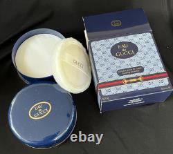 Vintage EAU DE GUCCI 4 oz / 120g Dusting Powder New in Box Poudre pour le corps