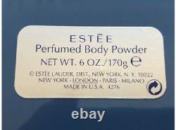 Vintage ESTEE LAUDER Perfumed Body Powder Dusting Talc 6oz 170g NIB HTF Blue Box
