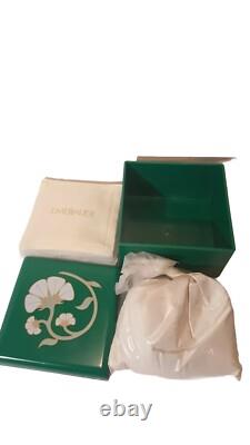 Vintage Emeraude Coty Perfumed Green Flower Box Deluxe Dusting Powder 4.25 oz