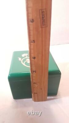 Vintage Emeraude Coty Perfumed Green Flower Box Deluxe Dusting Powder 4.25 oz
