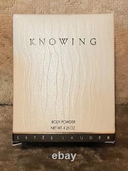 Vintage Estee Lauder KNOWING Perfumed Body Powder 4.25 oz Boxed Dusting Puff