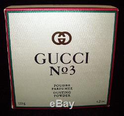 Vintage GUCCI NO 3 DUSTING POWDER 4.25 oz Bath Body Perfume Talc SEALED Parfum