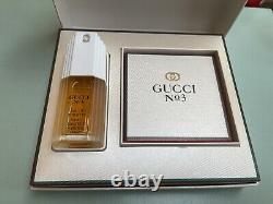 Vintage Gucci No. 3 Perfume Eau De Toilette 1 fl. Oz, Dusting Powder Gift Set