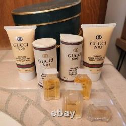 Vintage Gucci No 3 Perfumed Body Lotion 2 Dusting Powder 2 cologne bottles 4 Box