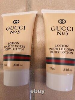 Vintage Gucci No 3 Perfumed Body Lotion 2 Dusting Powder 2 cologne bottles 4 Box