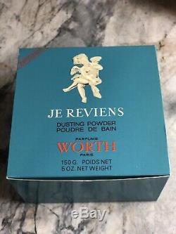 Vintage JE REVIENS Dusting Powder WORTH PARFUMS Paris France Brand New
