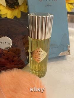 Vintage JE Reviens WORTH Perfume POWDER Amber Box & Cologne Lot