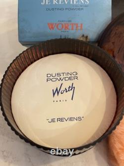 Vintage JE Reviens WORTH Perfume POWDER Amber Box & Cologne Lot
