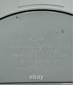 Vintage Karl Lagerfeld Perfumed Dusting Body Powder (5.25 oz) Art Deco Fan Case