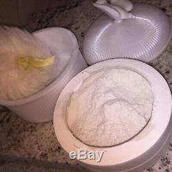 Vintage L'Air Du Temps Perfumed Dusting Powder In White Dove Box Nina Ricci 6 Oz