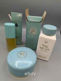 Vintage Lot Elizabeth Arden Blue Grass Perfume Mist Dusting Powder Milk Bath