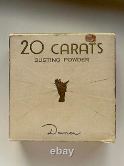 Vintage MIB 20 Carats Dana Perfumed Body Bath Powder & Puff 4 1/4 oz In Box
