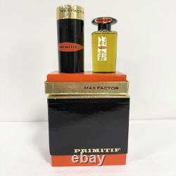 Vintage Max Factor Primitif Gift Set Perfume Cologne Splash & Dusting Powder