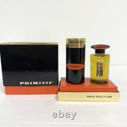 Vintage Max Factor Primitif Gift Set Perfume Cologne Splash & Dusting Powder