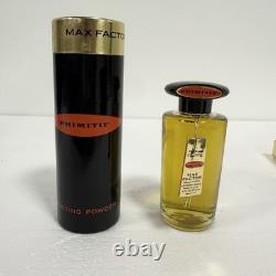 Vintage Max Factor Primitif Gift Set Perfume Cologne Splash & Dusting Powder