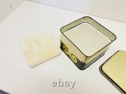 Vintage Miracle Dusting Powder Perfume Lentheric Puff Square Art Deco Box 7 oz