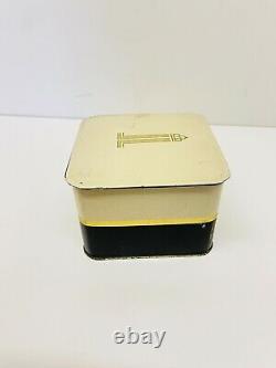 Vintage Miracle Dusting Powder Perfume Lentheric Puff Square Art Deco Box 7 oz