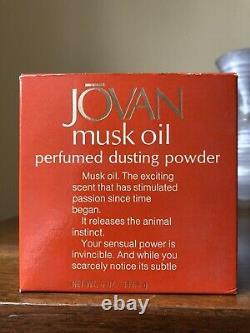 Vintage NIB JOVAN MUSK OIL Perfumed Dusting Powder 5 OZ Old Stock