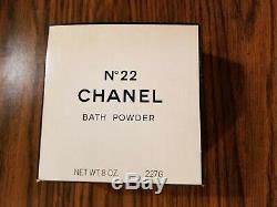 Vintage NOS Sealed Chanel No 22 Perfume Dusting Bath Powder Box 8 oz
