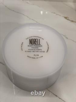 Vintage Norell Body Dusting Perfume Powder Puff 4 oz/120 g New Open Five Star