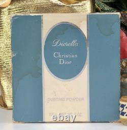 Vintage Original DIORELLA Christian Dior 4oz Perfumed Dusting Powder with Box