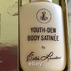 Vintage Perfume Estee Lauder Youth Dew Dusting Powder Bath Oil Satinee Box Set