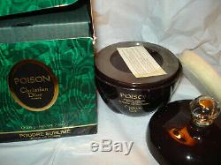 Vintage Poison Christian Dior Perfumed Dusting Powder 7 Oz Sealed in box