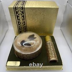 Vintage Revlon Intimate Dusting Body Powder Spray Mist Perfume Set Filigree 1960
