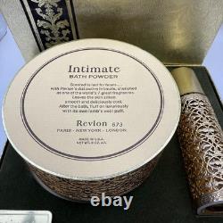Vintage Revlon Intimate Dusting Body Powder Spray Mist Perfume Set Filigree 1960