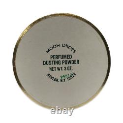 Vintage Revlon Moon Drops 2oz Cologne Spray & Dusting Powder in Tin Box RARE