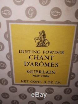 Vintage SEALED 8 oz. Guerlain Chant D'Aromes Dusting Powder with Puff and Box