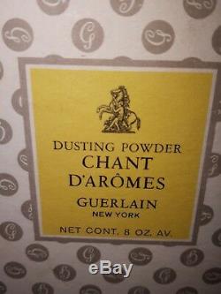 Vintage SEALED 8 oz. Guerlain Chant D'Aromes Dusting Powder with Puff and Box