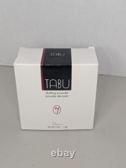 Vintage Tabu Perfumed Dusting Body Powder Talc Vanity 4 oz 90s NWB