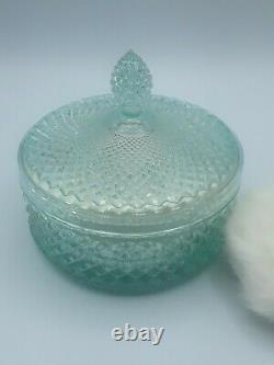 Vintage Used L Air Du Temps Perfumed Dusting Powder/rare Blue Lidded Jar80%