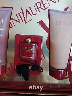 Vintage YSL Opium Giftset With 1.6 Toilette, Perfumed Dusting Powder, Parfum ++