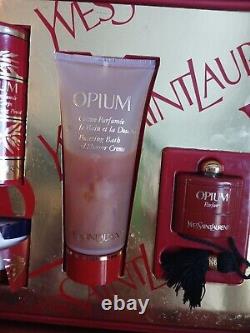 Vintage YSL Opium Giftset With 1.6 Toilette, Perfumed Dusting Powder, Parfum ++