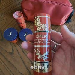 Vintage YSL Opium Perfume Set With A Variety Of Products- Dusting Powder- Opened