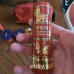 Vintage YSL Opium Perfume Set With A Variety Of Products- Dusting Powder- Opened