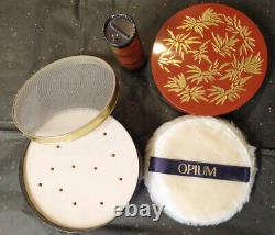 Vintage YSL Opium Perfumed Bath Powder 6oz Dusting Body and Travel Powder Set