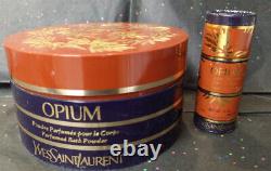 Vintage YSL Opium Perfumed Bath Powder 6oz Dusting Body and Travel Powder Set
