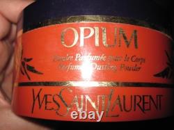 Vintage YSL Opium Perfumed Dusting Powder Talc 150g Tin Perfumes Corp. With puff