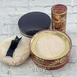 Vintage YSL Opium Yves Saint Laurent Perfumed Dusting Powder & Small Bottle